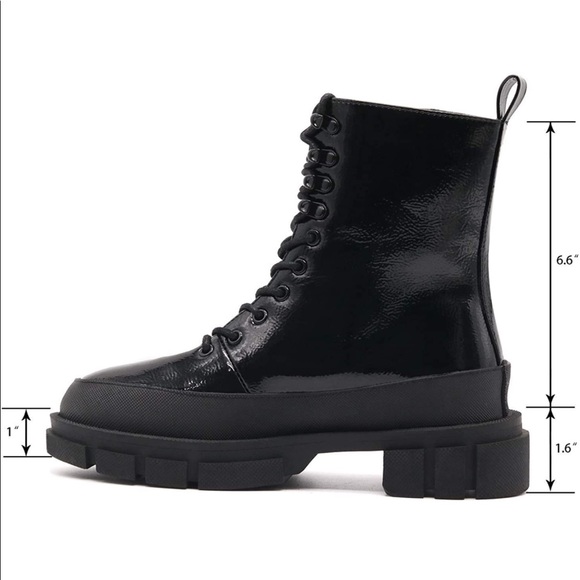 🆕 Chunky Sole Moto Biker Boots 90s Style Y2K Platform Fashion Combat - Picture 4 of 14